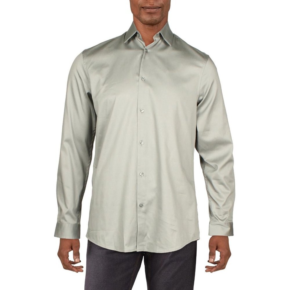 INC International Concepts Men's Slim Fit Dress Shirt, Gray, Size M,‎ NWT